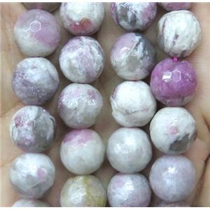 pink tourmaline bead, faceted round, approx 10mmdia