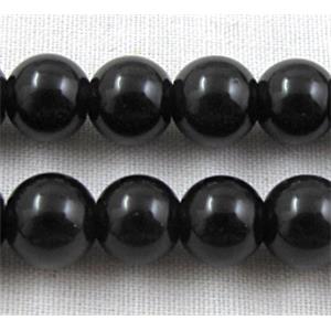 round black Obsidian Stone bead, AA Grade, 6mm dia, approx 65pcs per st.