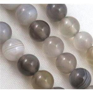 round gray Botswana Agate beads, dye, 6mm dia, approx 65pcs per st.