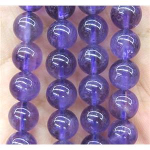 round amethyst bead, purple, A Grade, approx 6mm dia