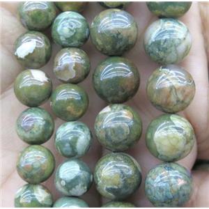 round Rhyolite Beads, green, approx 6mm dia