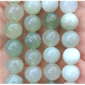 Chinese New Jade Beads, round, green, approx 6mm dia