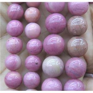 Pink Wood Lace Jasper Beads Smooth Round, approx 10mm dia
