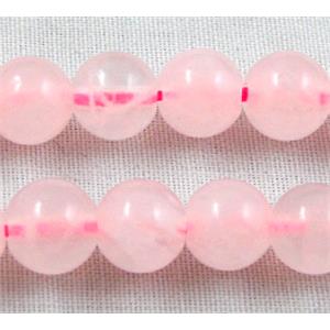 round Rose Quartz Beads, pink, 6mm dia, 62pcs per st