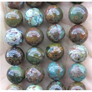 round green coffee Turquoise beads, approx 8mm dia