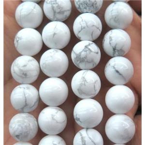 white howlite turquoise beads, round, approx 12mm dia