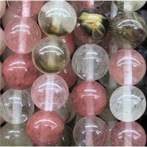 watermelon quartz beads, round, approx 8mm dia,48pcs per st