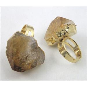 citrine nugget ring, yellow, approx 20-25mm