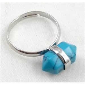 Turquoise Ring, bullet, approx 10-16mm