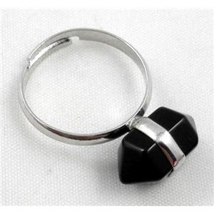 black onyx ring, bullet, approx 10-16mm
