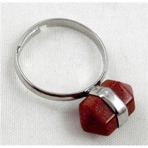 goldsand stone ring, bullet, approx 10-16mm