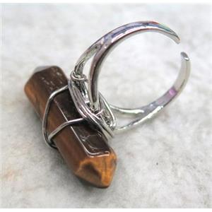 tiger eye stone ring, wire wrapped, approx 20-30mm