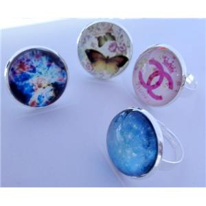 resin cabochon ring, approx 20mm dia