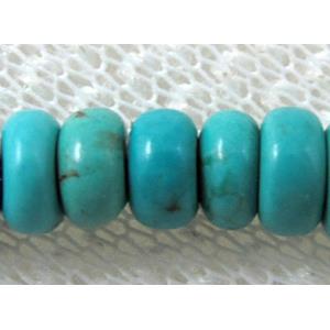 Turquoise heishi beads, 6mm dia,approx 3mm thick,16 inchlength