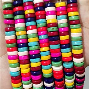 synthetic Turquoise heishi beads, mixed color, 3x6mm