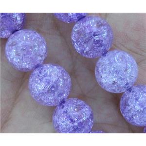 round purple Crackle Crystal beads, approx 10mm dia, 38pcs per st