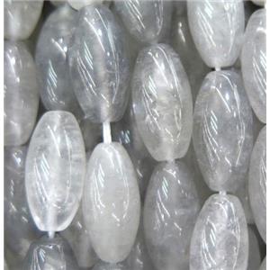natural cloudy quartz bead, barrel, approx 12x40mm