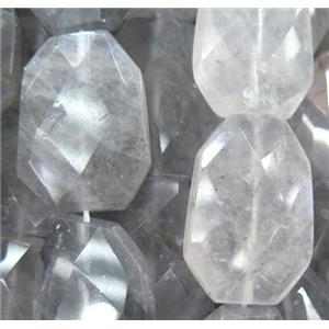 natural cloudy quartz beads, faceted freeform, approx 16-20mm