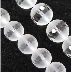 natural Clear Quartz beads, matte, round, approx 10mm dia