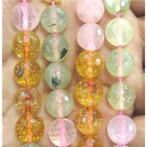 mixed gemstone beads, faceted round, approx 8mm dia