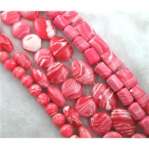 red stripe Gemstone bead, mixed, mixed, approx: 13x25mm, 12x16mm, 8mm, 10mm, 16mm