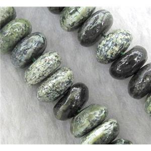 green Silver-line Jasper Beads, rondelle, approx 3x6mm, 15.5 inches