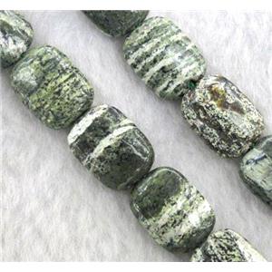 natural Green Silver-line Jasper Beads, rectangle, approx 18x25mm, 15.5 inches