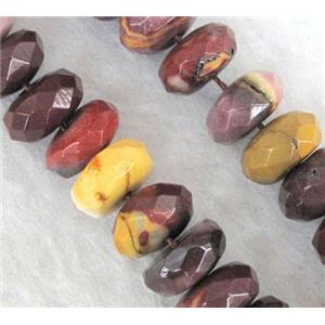 faceted rondelle Mookaite Beads, approx 5x10mm, 15.5 inches