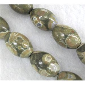 natural Rhyolite Jasper beads, barrel, approx 10x14mm