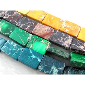 Sea Sediment Jasper, oblong, mixed color, 13x18mm, 22pcs per st