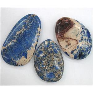sea sediment jasper pendant, freeform, blue, approx 30-70mm