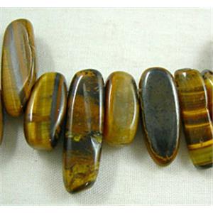 Tiger eye beads, Erose Chip, 6x14-23mm