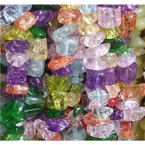 Chinese Crackle Crystal chip beads, freeform, approx 7-10mm