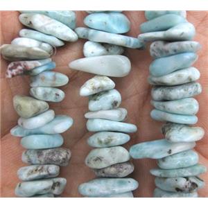 Larimar chip beads, freeform, approx 4-8mm, 15.5 inches