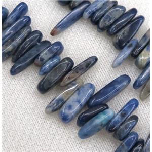 blue sodalite chip beads, freeform stick, approx 12-25mm, 15.5 inches