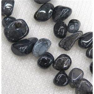 dragon veins chip beads, freeform, ink-blue, approx 6-10mm, 15.5 inches