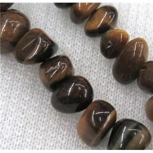 tiger eye chips bead, freeform, approx 6-10mm, 15.5 inches