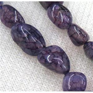 dragon veins agate bead chips, freeform, purple, approx 6-10mm, 15.5 inches