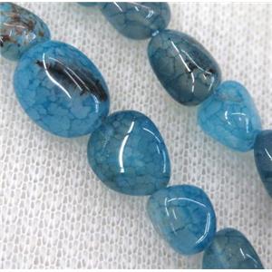 dragon veins agate bead chips, freeform, blue, approx 6-10mm, 15.5 inches