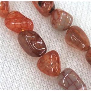 dragon veins agate bead chips, freeform, red, approx 6-10mm, 15.5 inches