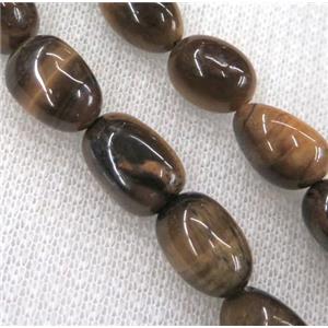 tiger eye bead, freeform chip, yellow, approx 6-10mm, 15.5 inches