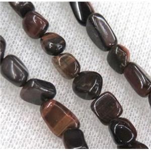 red tiger eye chips bead, freeform, approx 6-10mm, 15.5 inches