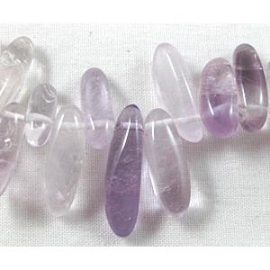Amethyst beads, freeform Chips, Top-Drilled, 4mm wide, 10-20mm length, 16 inch length