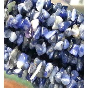 lapis lazuli chips bead, freeform, approx 3-6mm, 32 inchlength