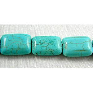 Chalky Turquoise beads, rectangle, 10x14x5mm,29pcs per st