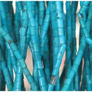 blue turquoise tube beads, approx 2.5x4mm
