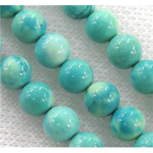 blue turquoise bead, round, approx 8mm dia