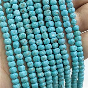 turquoise beads, freeform, blue, approx 4mm