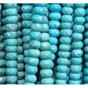 blue Assembled Turquoise beads, faceted round, approx 8mm
