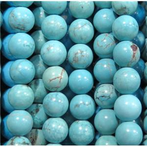 round blue Assembled Turquoise beads, approx 10mm dia